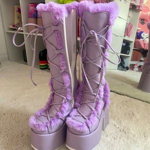 Demonia lavender boots rare 7